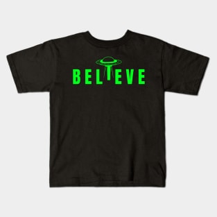 Alien Lover UFO Abduction Believe Kids T-Shirt